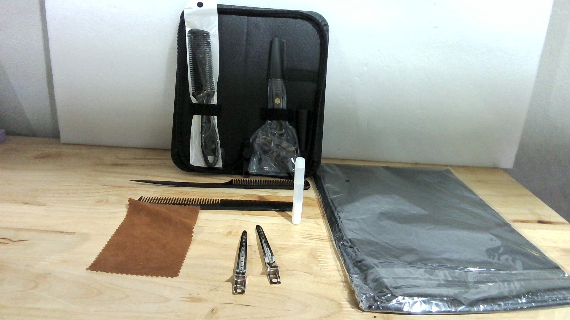 Kit de Tijeras Profesionales para Corte de Pelo – Tijera Recta + Texturizadora con Peine y Funda (SIN brocha, tijeras 1/2 ni llave)