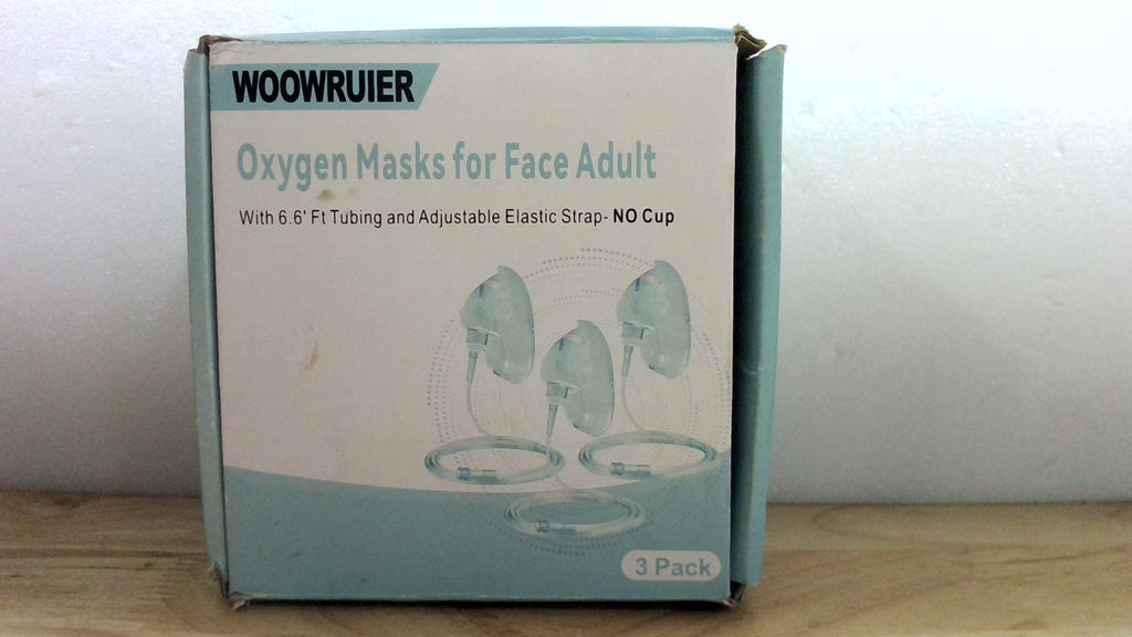 Pack de 3 Máscaras de Oxígeno para Adultos Talla XL – Tubo de 2 Metros y Correa Elástica Ajustable, Sin Taza