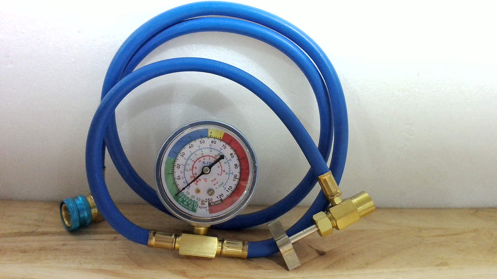 Kit de Manguera de Carga de Refrigerante R134A para Aire Acondicionado de Coche – con Manómetro e Indicador de Presión