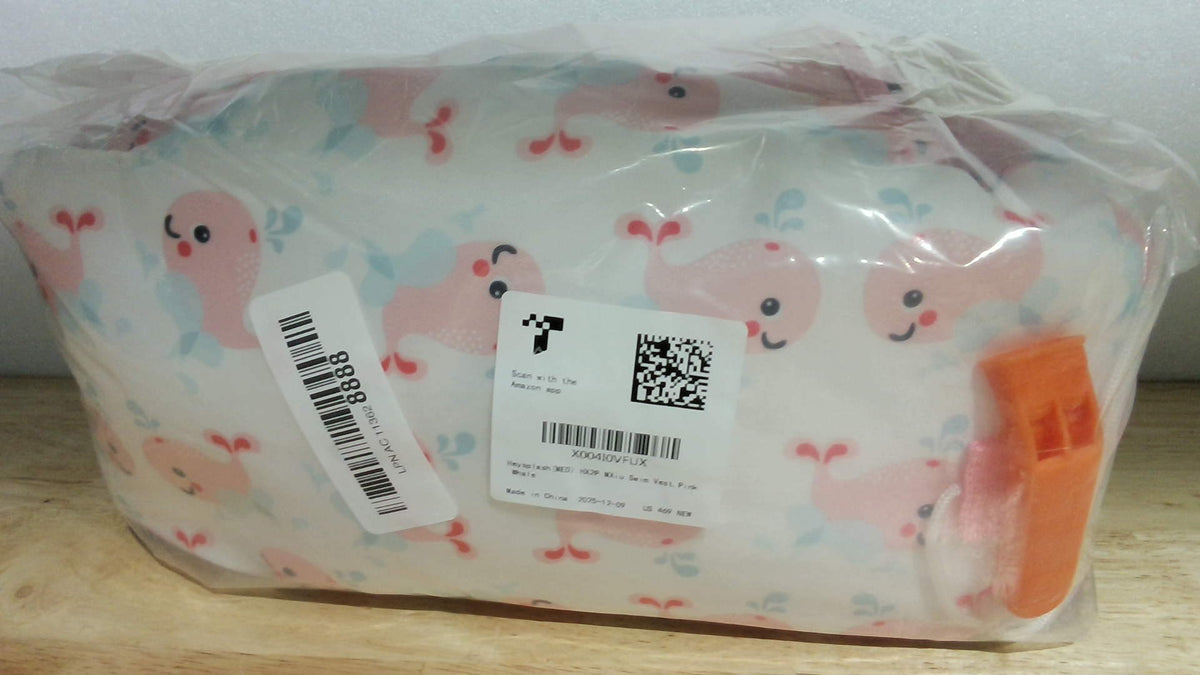 Chaleco de Natación para Niños HeySplash Diseño Ballena Rosa | Flotador Ajustable con Brazales de Espuma para 15-30 kg