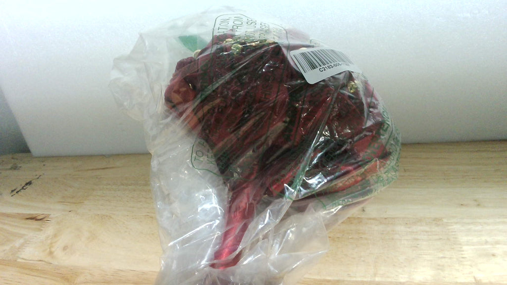 Ramo de Novia Cileruide 18 cm | Flores de Satín Rojo Borravino, Rosas Artificiales con Botón Broche para Bodas y Quinceañera (#306)