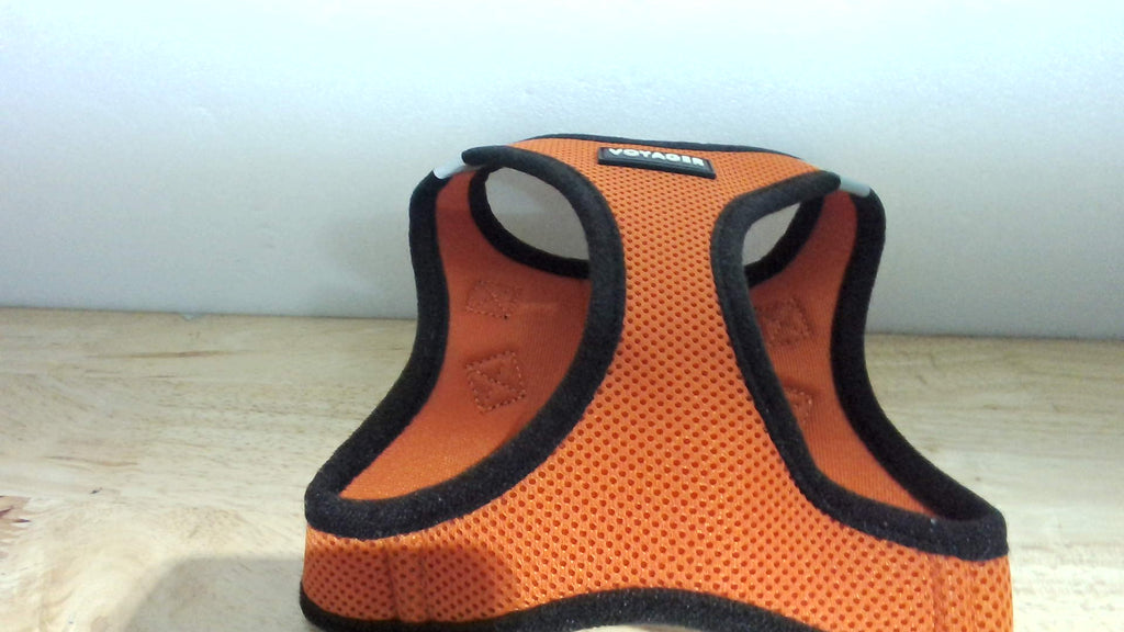 Arnés Step-in Air Voyager Best Pet Supplies | Malla Reflectante Sin Tirones para Perros y Gatos | Talla M, Naranja/Negro