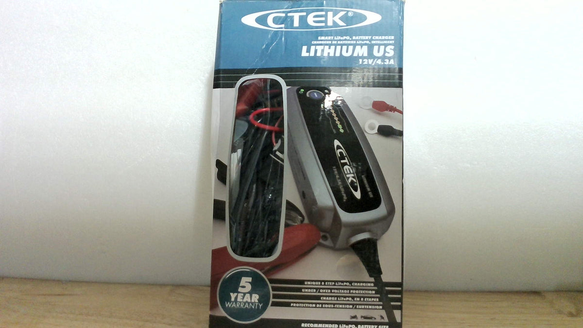 Cargador de Baterías CTEK 56-926 Lithium US – Automático para Litio LiFePO4, Carga y Mantenimiento