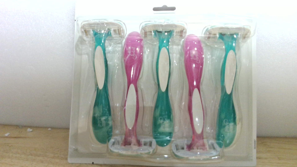 Rasuradora BIC Soleil 5 Sensible para Mujeres – 5 Cuchillas, Franjas de Humedad, Cabeza Giratoria 360°, Paquete de 5