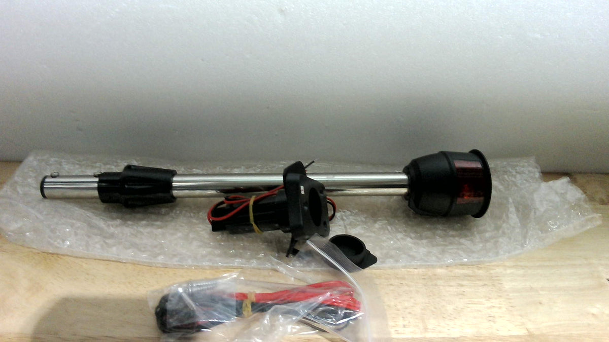 Luces de Navegación LED Obcursco – Poste 36 cm, Bicolor Rojo y Verde, Visibilidad 2 Millas Náuticas