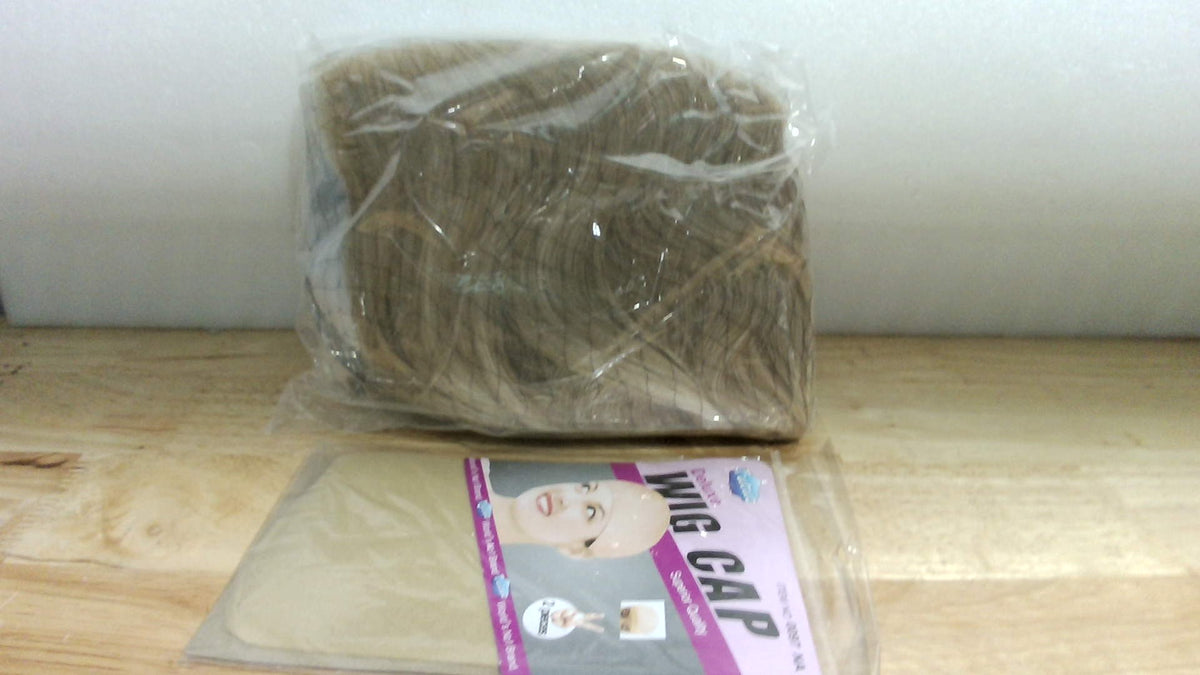 Peluca AISI HAIR para Mujer 36 cm – Ondas Largo Hombro, Color Oro Playa, Fibra Sintética Resistente al Calor, Uso Diario y Fiesta