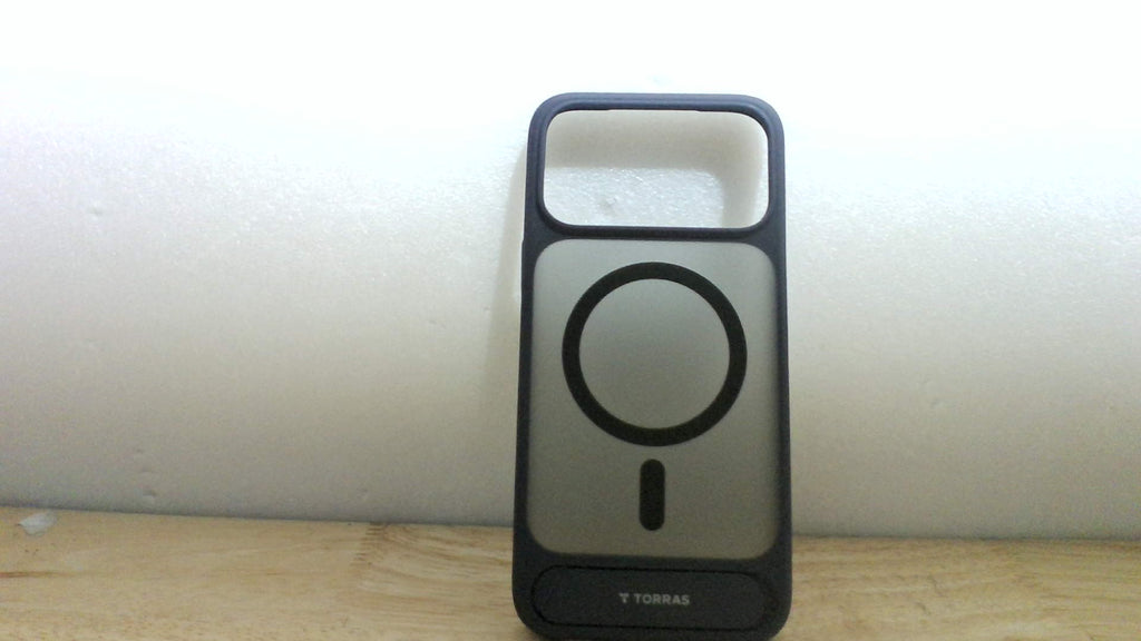 TORRAS Soporte Magnético Fuerte iPhone 17 Pro Max, Ajuste MagSafe, Protección Caída Grado Militar, Soporte Patada Ajustable, Botón Control Cámara Azul Profundo