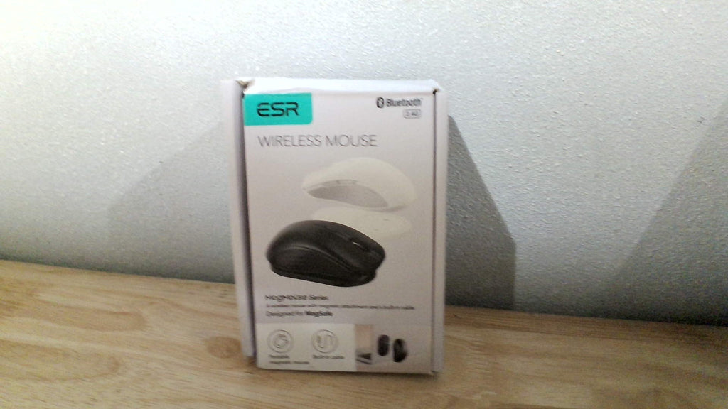Ratón Bluetooth ESR MagMouse Recargable Inalámbrico Computadora - Cable Carga Incorporado Soporte Adhesivo Reutilizable - BT 5.0 + 2.4 GHz Silencioso Ergonómico Negro