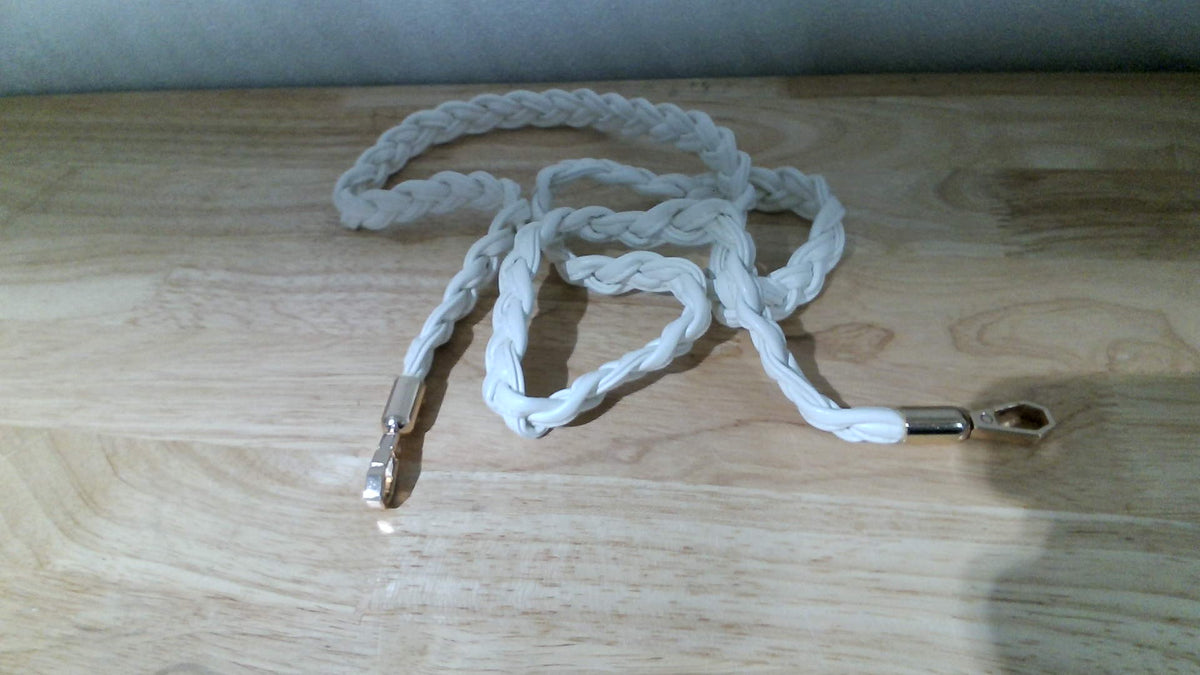 Correa Bolsa uxcell Trenzada 125 cm Cuero PU Entrecruzada Blanca Hebilla Reemplazo Bolso Hombro Fabricación Bolsas