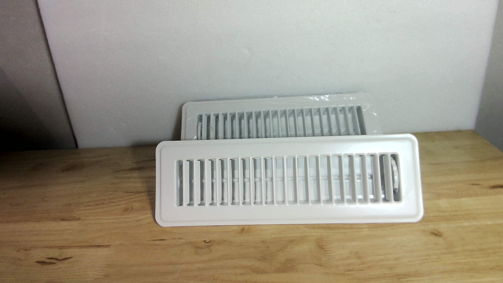 Rejillas de Piso Howeall 5 x 25 cm Metal Resistente a Óxido Cubierta Ventilación (Blanco, 2 unidades)