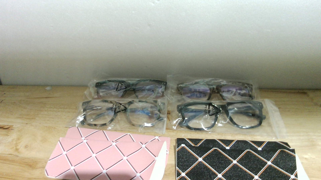 Lentes de Lectura Multifocales Progresivos CHOFILORD para Mujeres Hombres Bloqueadores de Luz Azul Bisagra de Resorte Lentes de Computadora Cuadrados (4 Paquete Mixto B, 1.5, Dioptrías)