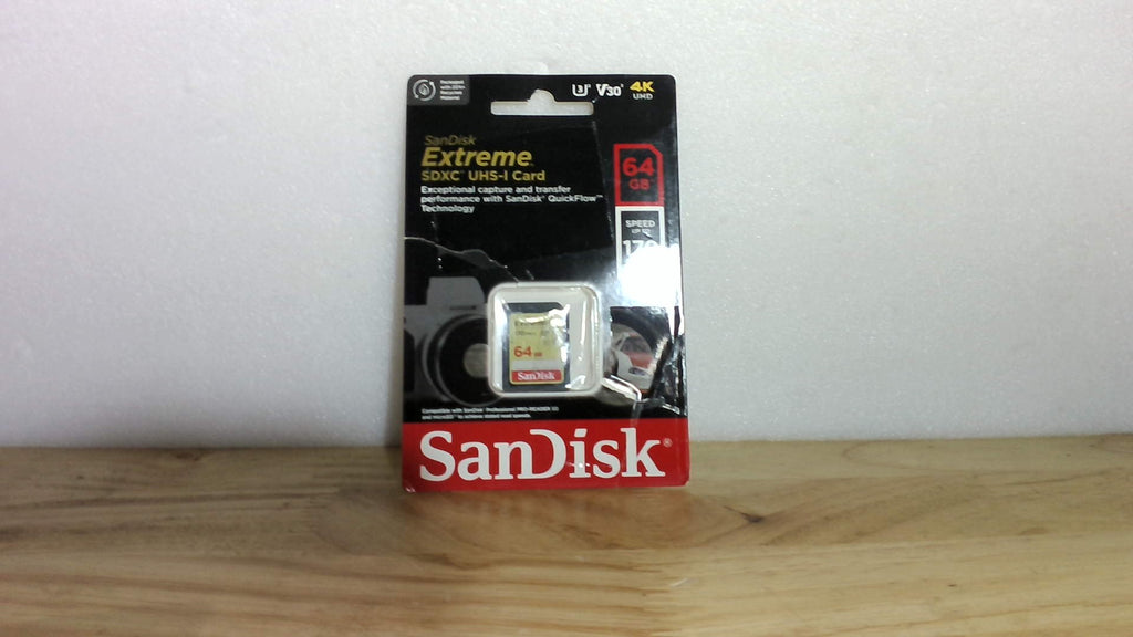 SanDisk Tarjeta de memoria Extreme SDXC UHS-I de 64 GB, 150 MB/s, C10, U3, V30, 4K UHD, tarjeta SD - SDSDXV6-064G-GNCIN