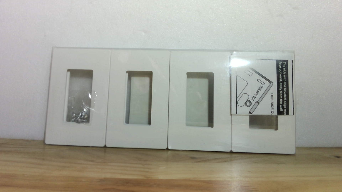 Placa de Pared Decorativa Blanca Mate sin Tornillos CML, Paquete de 8, Cubiertas de Tomacorriente de 1 Vía y Placas de Interruptor, Resistente a Raspaduras e Impactos, Tornillos Ocultos, Policarbonato, Tamaño Estándar 73.94 mm x 118.87 mm
