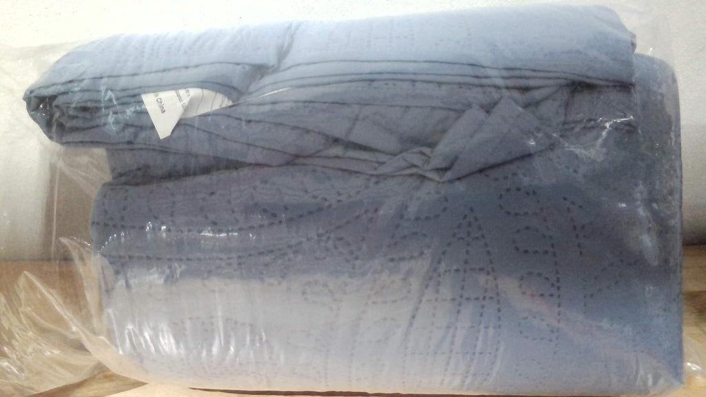 Edredón de cama tamaño queen Love's Cabin, color gris azulado