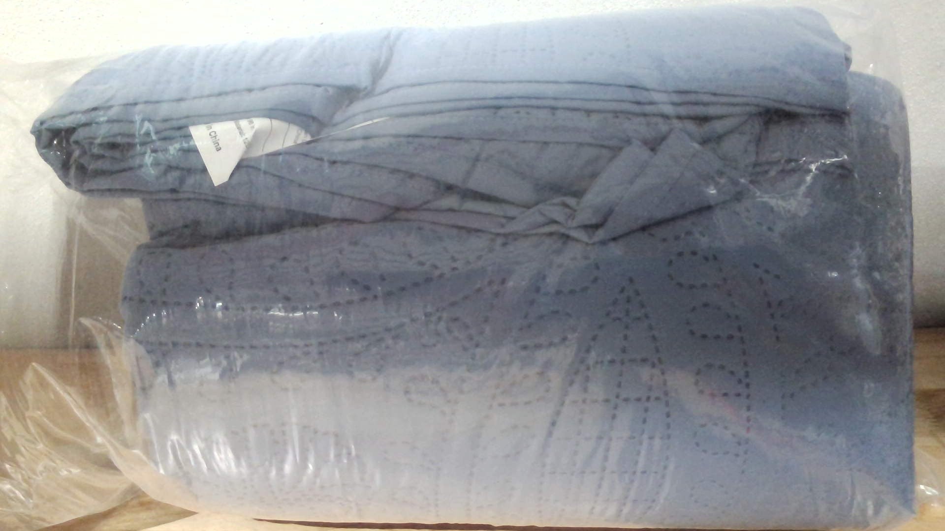 Edredón de cama tamaño queen Love's Cabin, color gris azulado