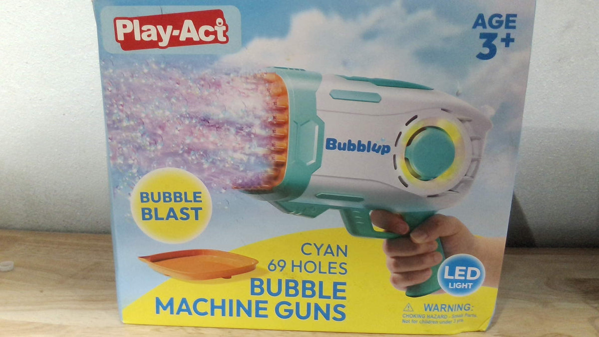 Pistolas Máquina Burbujas Play-Act 69 Agujeros, Forma Cohete Bazooka Pistola Burbujas Niños Adultos, Soplador Luces Colores Solución Exterior, Juguetes Verano Fiesta