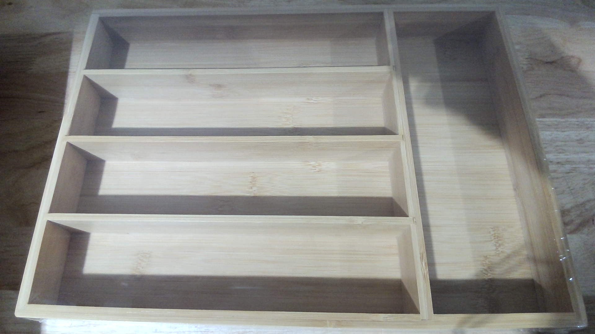 Organizador de cubiertos para cajones de cocina, organizador de utensilios de bambú
