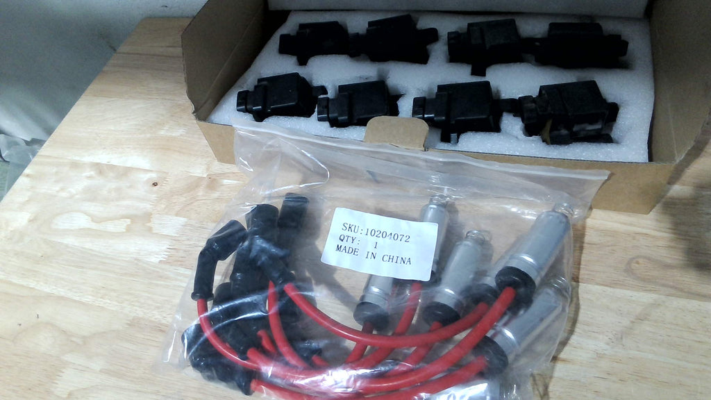 Juego de Alto Rendimiento 8 Piezas Bobinas de Encendido D585 UF262 Tipo Redondo + 8 Piezas Juego de Cables de Bujías 8mm Número de Parte 748UU 12622553 12656210 - 15% Más Energía