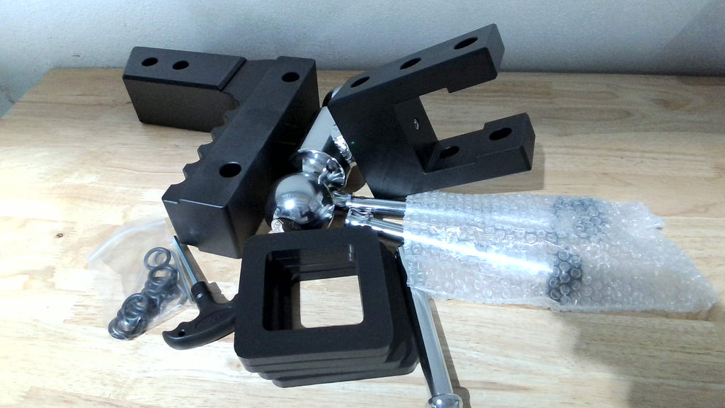Enganche de remolque ajustable MIKKUPPA: compatible con receptores de 2.5", enganches de remolque de aluminio de alta resistencia con caída/elevación de 6" para camiones