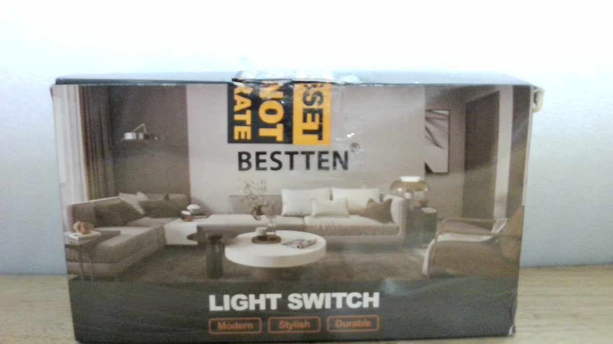 Interruptor Luz Decorador BESTTEN 10 Paquete 3 Vías 15A 120/277V Polo Individual Mecanismo Basculante Pared Blanco Certificado UL