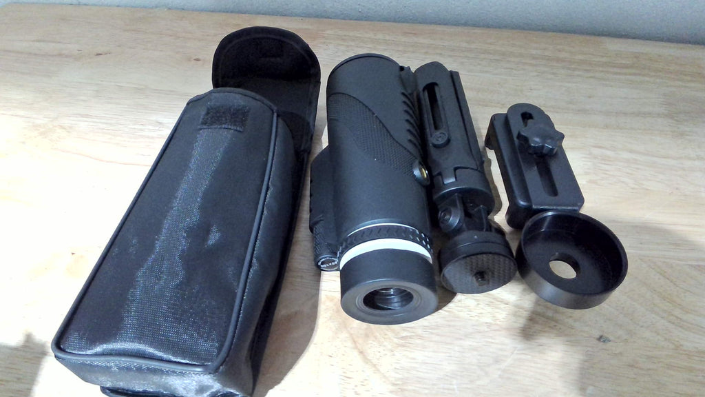 Monocular-Telescopio 80x100 Potencia Alta Monoculares Alta Definición Adultos con Adaptador Celular Telescopio Vida Silvestre Observación Aves Viaje Acampar Senderismo Negro