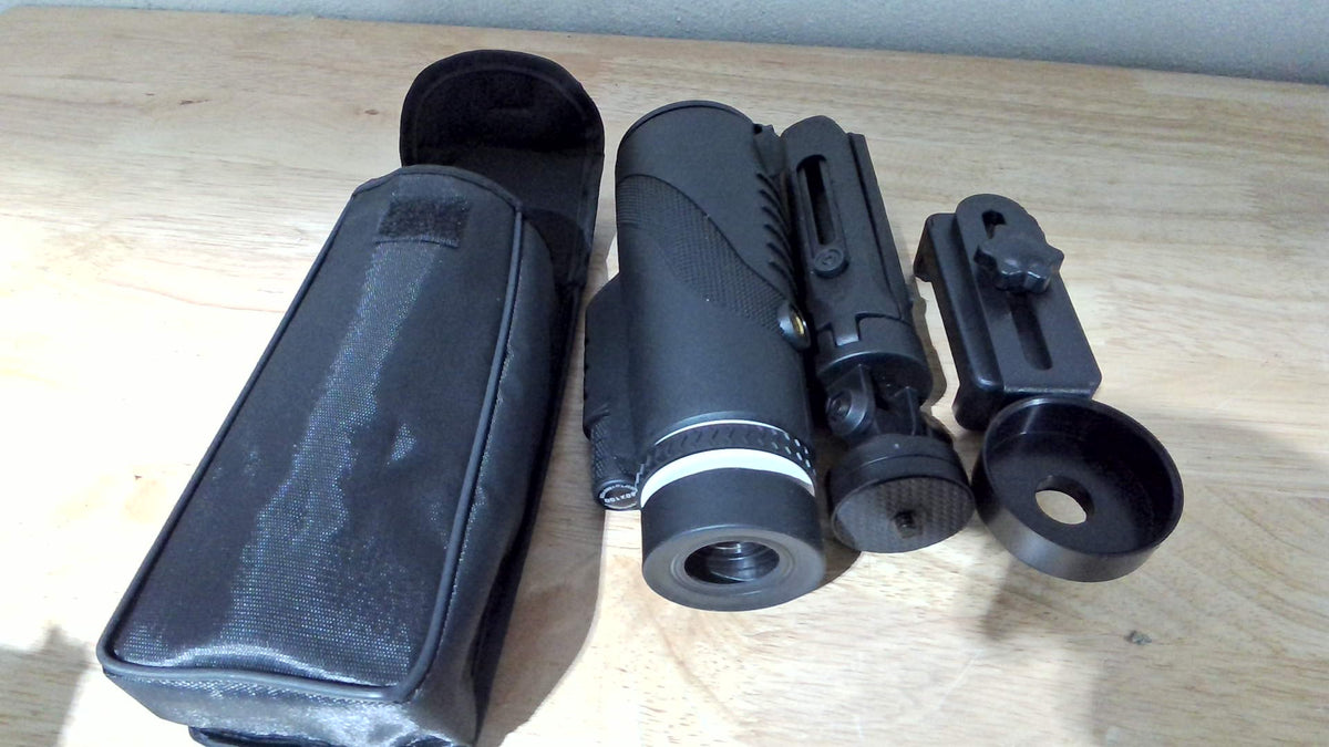 Monocular-Telescopio 80x100 Potencia Alta Monoculares Alta Definición Adultos con Adaptador Celular Telescopio Vida Silvestre Observación Aves Viaje Acampar Senderismo Negro