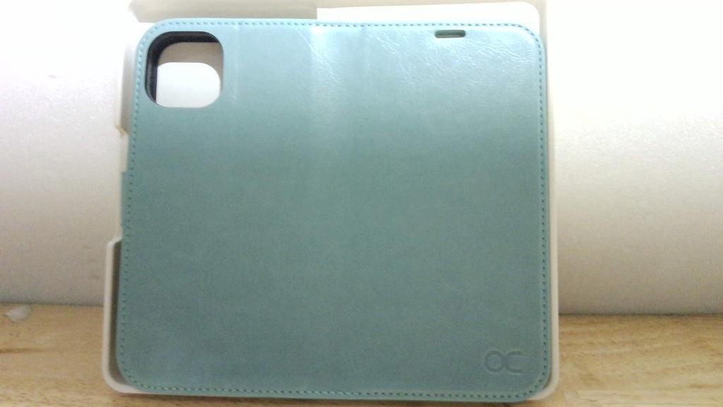 Funda Cartera OCASE Cuero PU Compatible iPhone 14 6.1" con Bloqueo RFID y Soporte Verde Menta