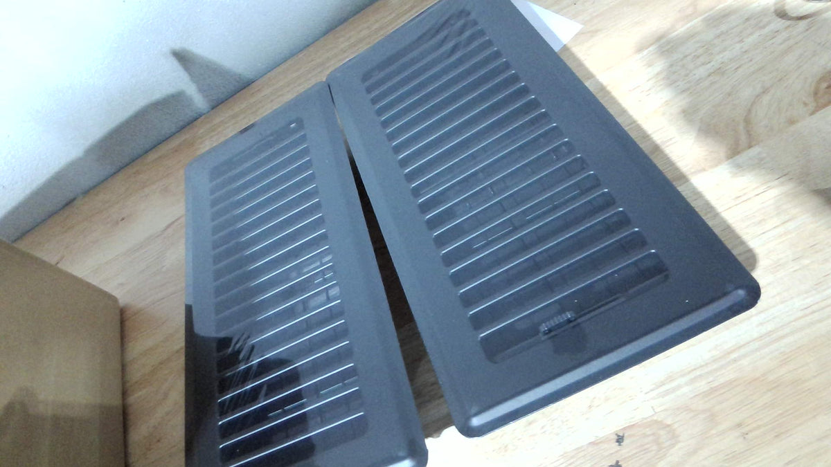 Rejilla de Piso 4x10 cm Acero Pesado Resistente a Óxido Protector Ventilación Ajustable para Piso y Pared 6 Unidades Negro