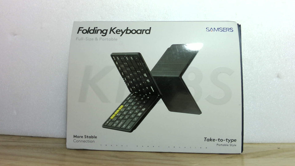 Samsers - Teclado Bluetooth plegable de tamaño completo para tableta y teléfono portátil
