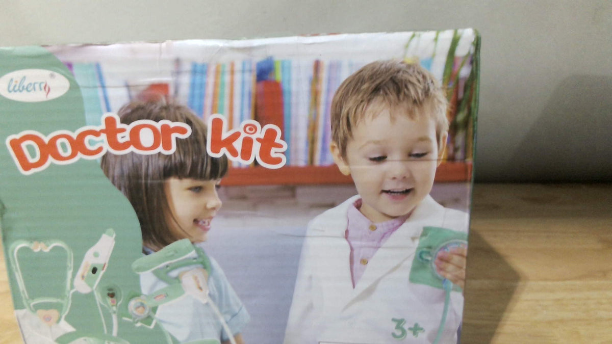Kit Doctor Liberry Niños Pequeños 3-5 Años, 18 Piezas Bolsa Doctor Juego Simulado, Kit Médico Durable Estetoscopio Juguete Verde Regalo Cumpleaños Niños
