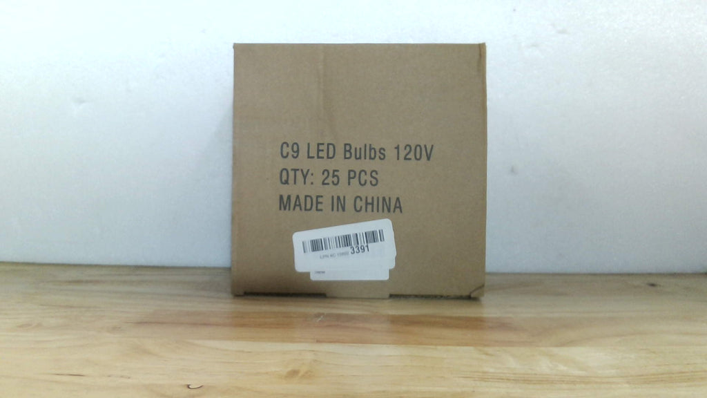 Meconard Bombilla Luz Navidad C9 LED Reemplazo, 25 Pack Bombillas LED C9 Resistentes Rotura Luces Navidad Exteriores, Base Intermedia E17, Bombillas Navidad Grado Comercial, Blanco Cálido