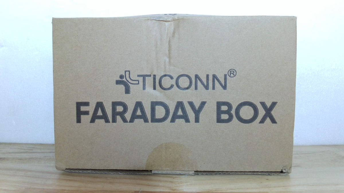 Caja Faraday TICONN Protector Llave Carro Cuero PU Bloqueador Señal RFID Llave Inalámbrica Gris Delgado