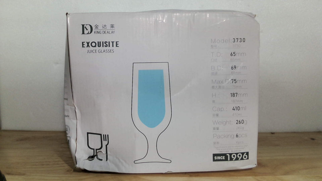 Set de 6 Copas de Agua CHLJAR 414ml Transparentes, Diseño Elegante para Bar, Bodas, Fiestas, Apto para Té Helado, Sangría, Jugo, Seguro Lavavajillas