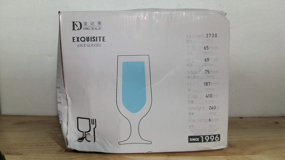 Set de 6 Copas de Agua CHLJAR 414ml Transparentes, Diseño Elegante para Bar, Bodas, Fiestas, Apto para Té Helado, Sangría, Jugo, Seguro Lavavajillas