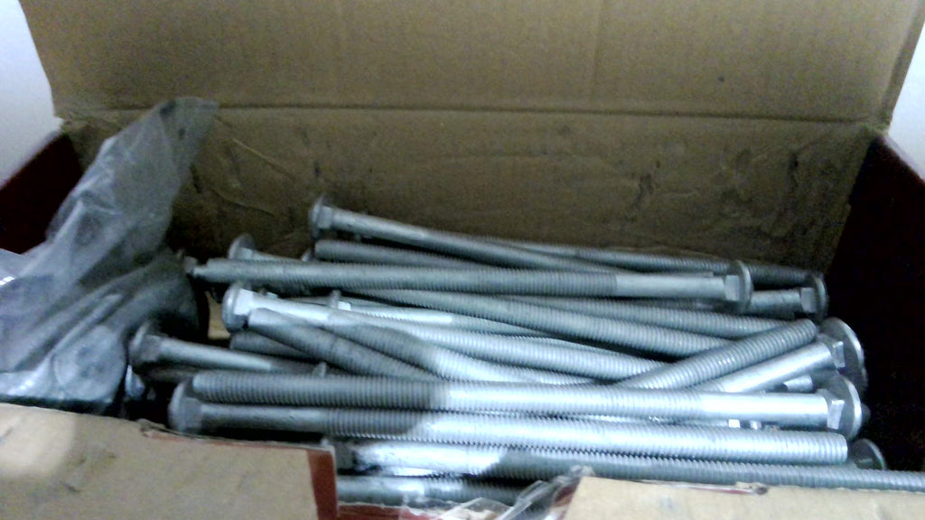 Usado - Pernos Carro HROMIGRY 50 Piezas 0.95 cm x 20 cm Galvanizado Inmersión Caliente Cabeza Redonda Resistentes Arandelas Tuercas