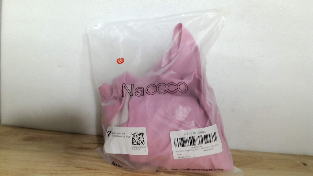 Impermeable para Perros Grandes NACOCO Ajustable Ropa Impermeable para Mascotas Chaqueta de Lluvia Ligera Poncho Sudaderas con Tira Reflectante (XXL, Rosa)