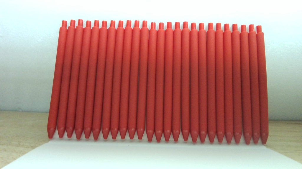 Pack de 50 Bolígrafos Tinta Roja InkSlick, 1.0 mm Punta Media, Escritura Suave sin Sangrado, Bolígrafos Retráctiles Punta Esfera Roja