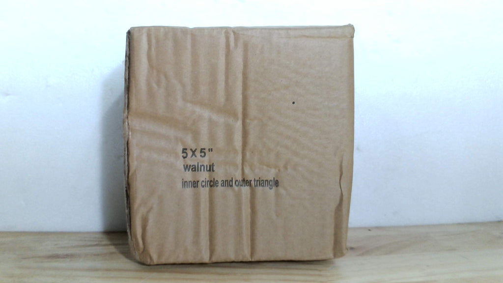 Set 2 Marcos Cuadrados 5x5 HELPLEX – Madera Nogal Natural, Vidrio Templado HD, Pared o Mesa