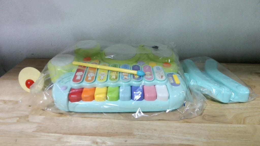 Mesa Musical 3 en 1 para Bebes, Piano, Xilofono y Tambor con Luces y Sonido | Juguete Didactico de Actividades para Ninos y Ninas, Regalo de Primer Cumpleanos
