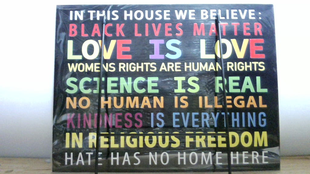 Estacas Decorativas de Metal para Jardín FYSUIMU Pride | In This House We Believe, Love is Love, BLM, Decoración Exterior
