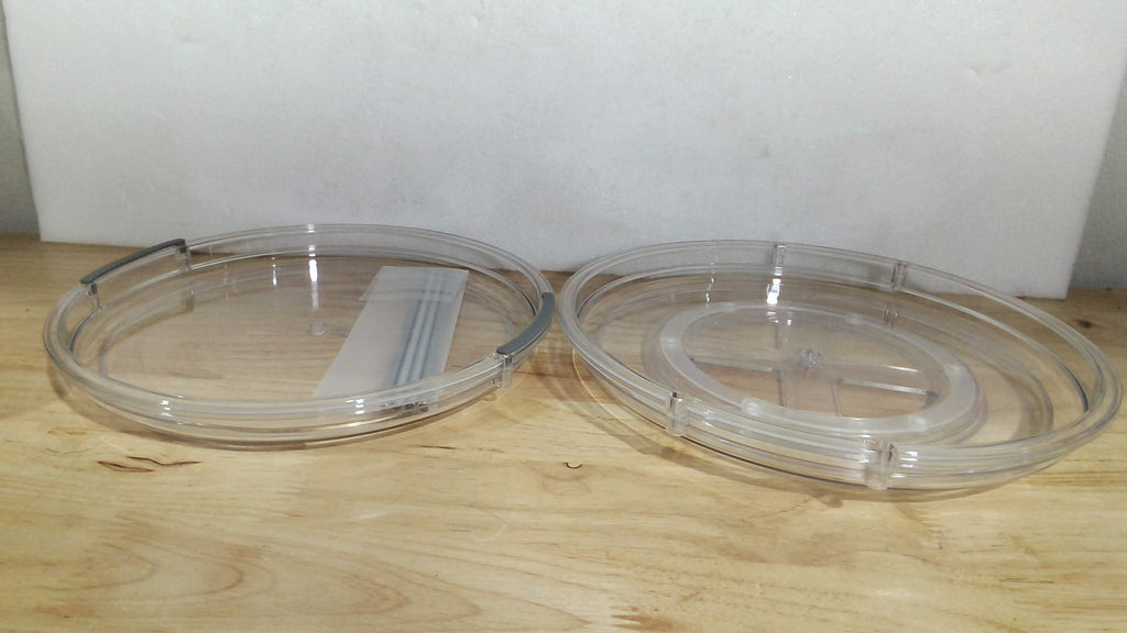 Organizador Lazy Susan de 2 niveles para baño, organizador de maquillaje giratorio de 360 grados de 9.25 pulgadas transparente para tocador
