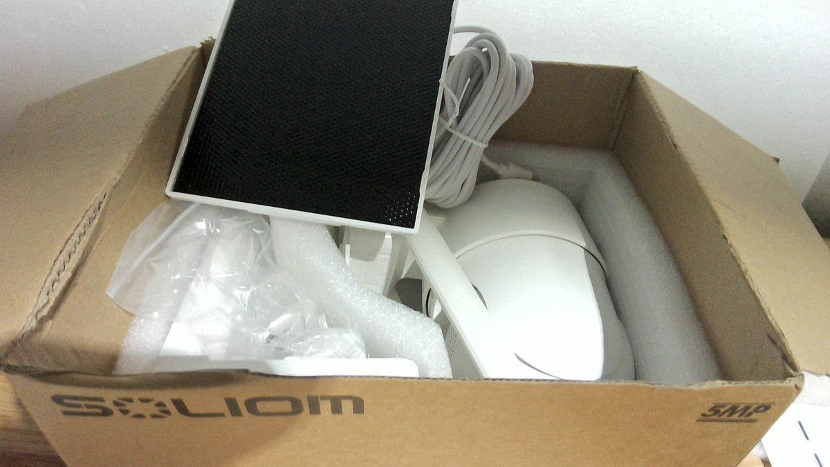 Camara de Seguridad Exterior SOLIOM 5MP HD Inalambrica Solar - Camara Adicional (Requiere Soliombase)