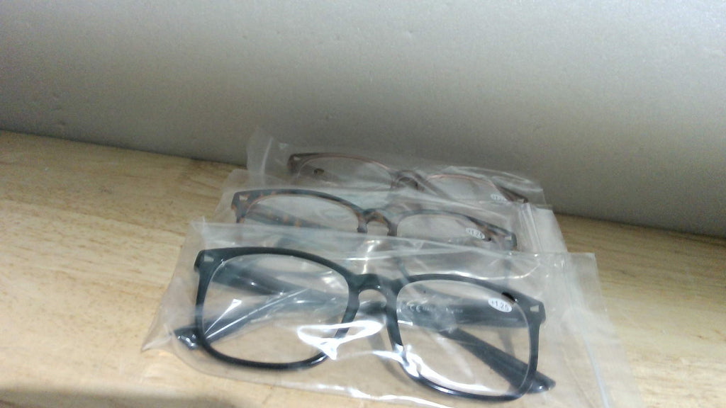 Pack 3 Lentes de Lectura Bifocales para Hombre y Mujer - Anti Luz Azul, Marco Rectangular PC, Multifocales con Bisagra de Resorte