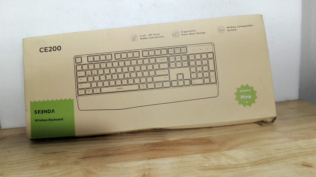 Teclado Bluetooth Multidispositivo Seenda con Reposaмуñecas | Tamaño Completo, Teclado Numérico, Rosado, para Mac y Windows