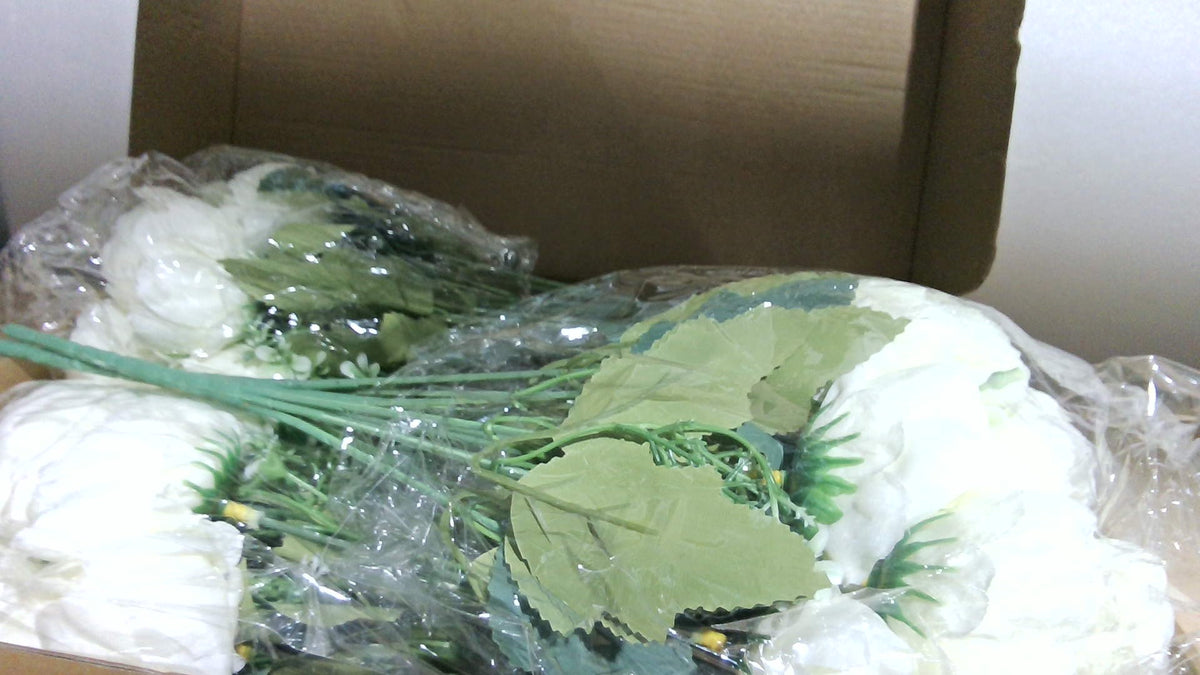 Pack 8 Ramos de Peonías Artificiales Blancas de Seda – Hortensias Falsas para Bodas, Mesas y Decoración del Hogar
