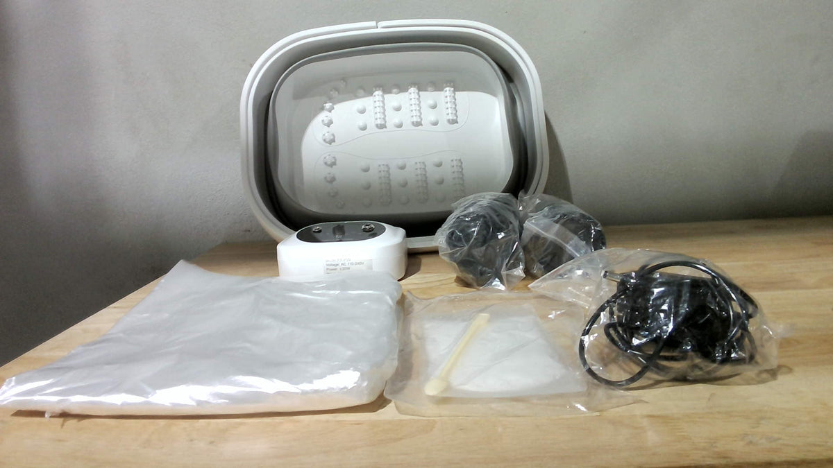 Máquina de Desintoxicación Iónica para Pies con Tina Plegable, 2 Arreglos y 80 Forros