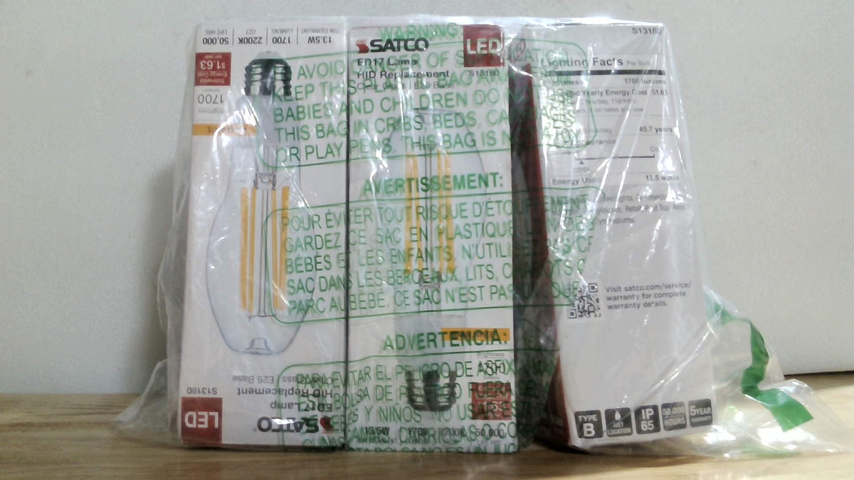 Pack 5 Bombillas LED de Filamento E26 – Luz Cálida, Estilo Vintage