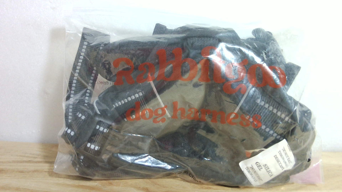 Arnés para Perro Rabbitgoo Antitirones Talla Mediana – Reflectante, Acolchado, con Mango y 2 Clips | Negro