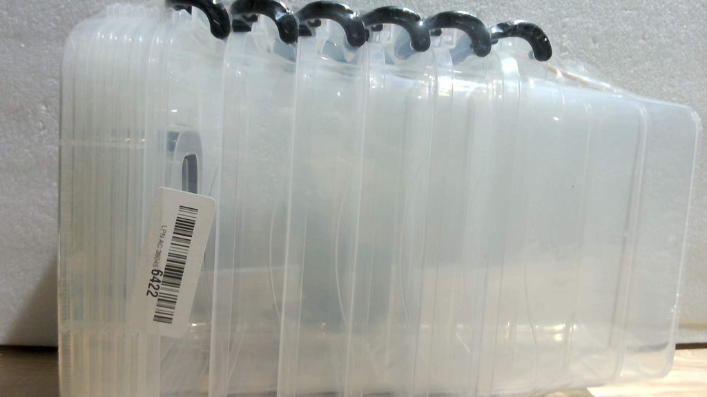 Cajas de Almacenamiento Plástico Bringer Pack 6 | 1.5L Transparentes con Seguro, Para Manualidades, Joyería y Oficina