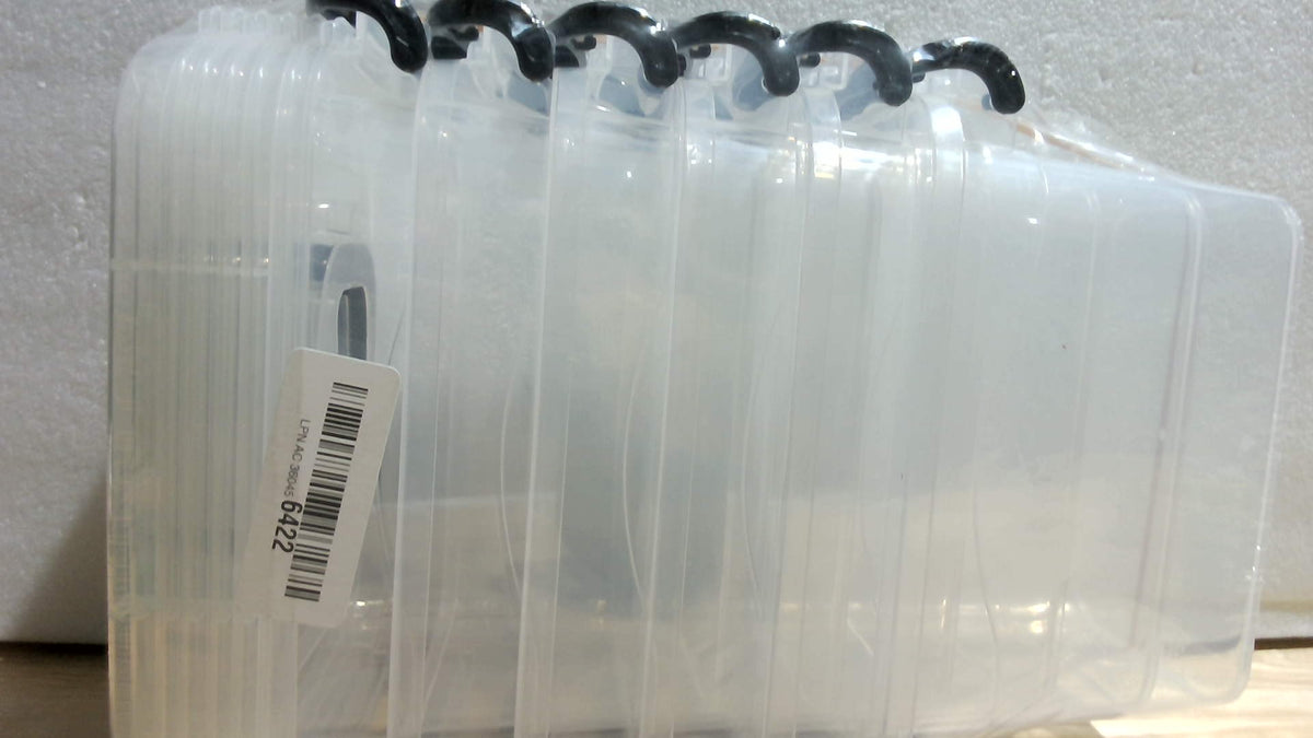Cajas de Almacenamiento Plástico Bringer Pack 6 | 1.5L Transparentes con Seguro, Para Manualidades, Joyería y Oficina